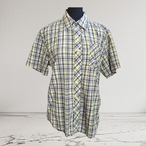 Zoo York Yellow and Black Casual Button Down Shirt Size Med